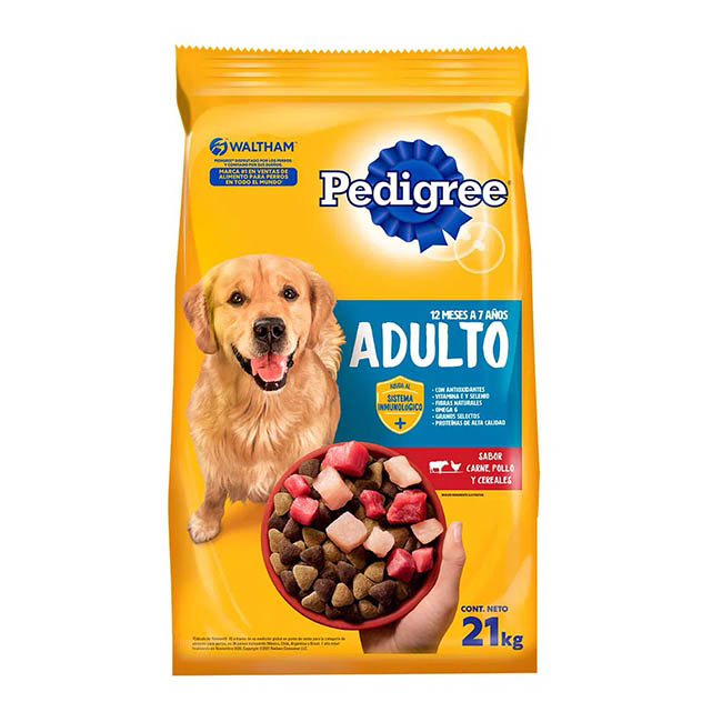 Pedigree Adulto Carne, Pollo y Cereales | 21 kg