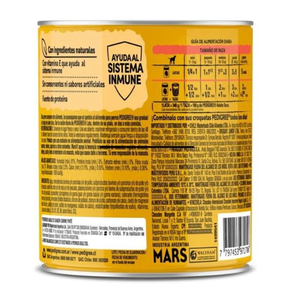 Lata Pedigree Adulto Carne | 340 gr - Imagen 2