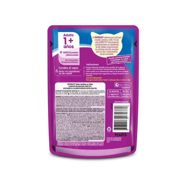 Whiskas Sardina en Sobrecito para Gato Adulto | 85 gr - Imagen 2