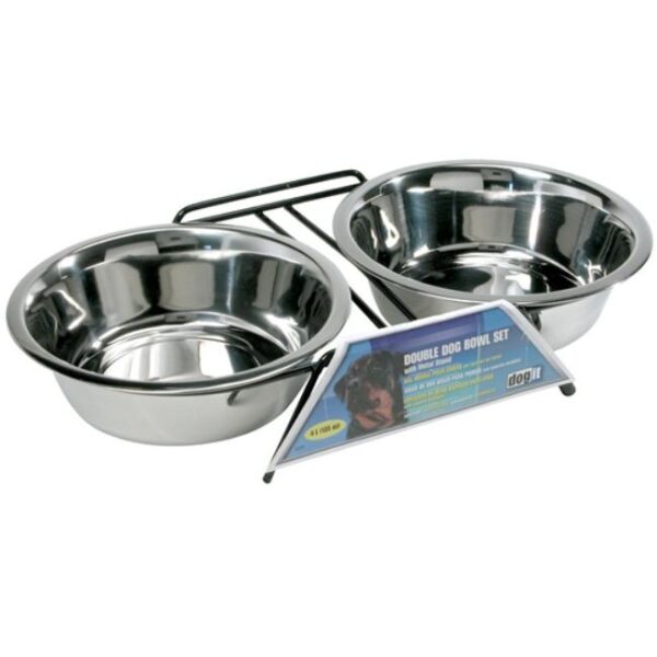Dogit Comedero y Bebedero doble | 400 ml a 2 lts - Imagen 2