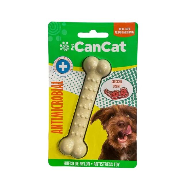 Juguete para Perros Hueso Antimicrobial Sabor Pollo S y M
