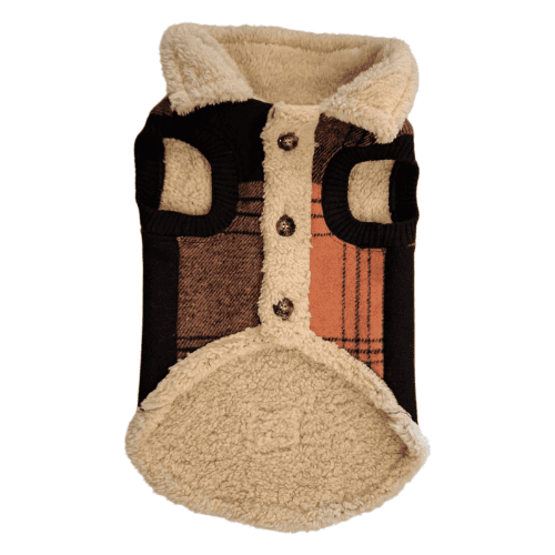Ropita Camisaco Cuadrillé con Corderito para Perro