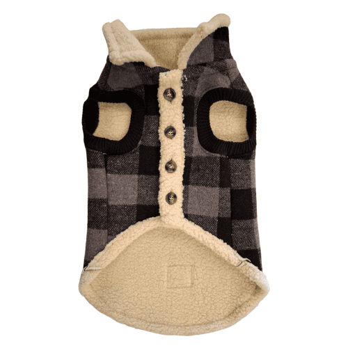 Ropita Camisaco Cuadrillé con Corderito para Perro