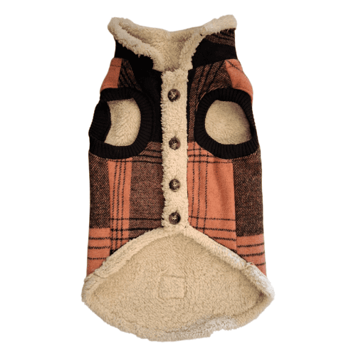 Ropita Camisaco Cuadrillé con Corderito para Perro