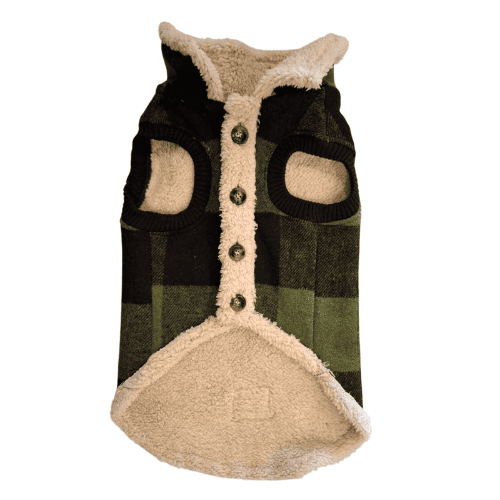 Ropita Camisaco Cuadrillé con Corderito para Perro