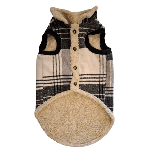 Ropita Camisaco Cuadrillé con Corderito para Perro