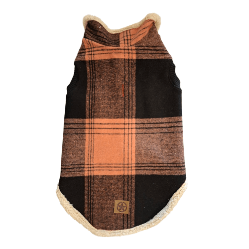 Ropita Camisaco Cuadrillé con Corderito para Perro