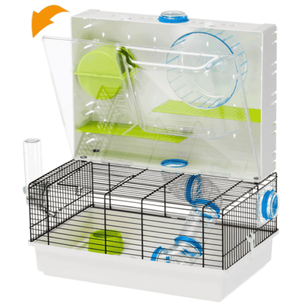 Casita Jaula Conejera Ferplast Olimpia para Hámster | Con Tubos y Área de Juego - Imagen 2