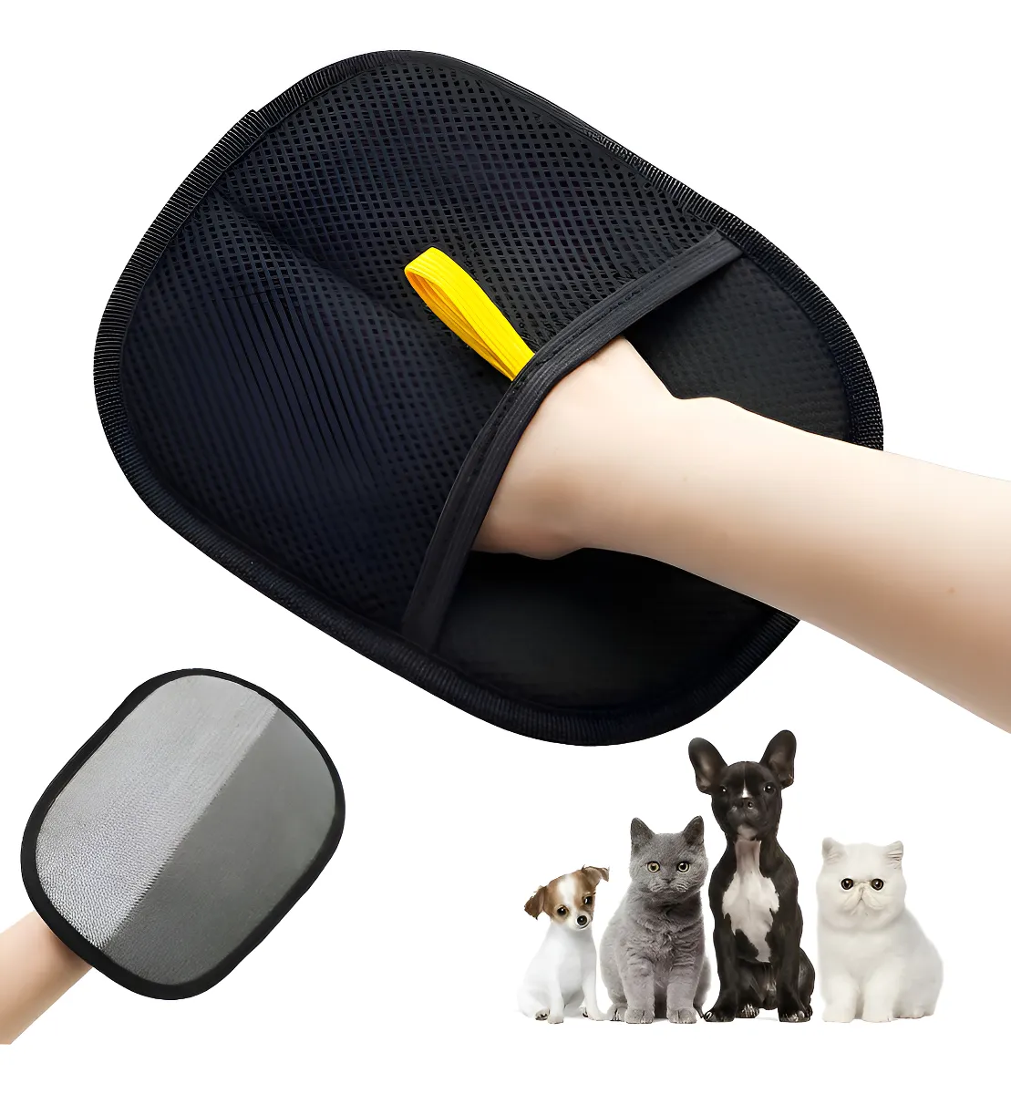 Guante Quita Pelos Y Pelusas para Mascotas, Sillones o Ropa | Negro