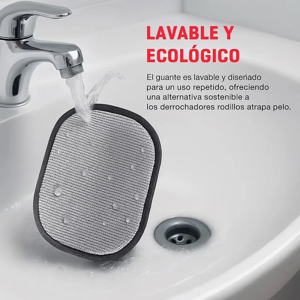 Guante Quita Pelos Y Pelusas para Mascotas, Sillones o Ropa | Negro