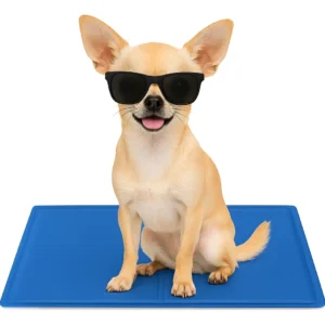 Manta Gel Refrigerante para Perro Alfombra Cool Mat Color Azul Estampada | Chica, Mediana y Grande