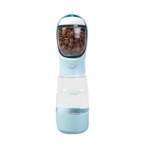 Botella Bebedero Comedero y Portabolsita Portátil para Viaje para Perros y Gatos | 400 ml