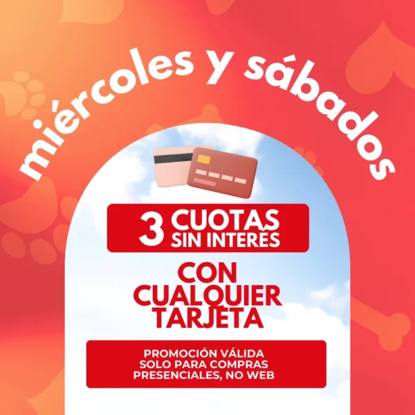 3 cuotas sin interés con cualquier tarjeta