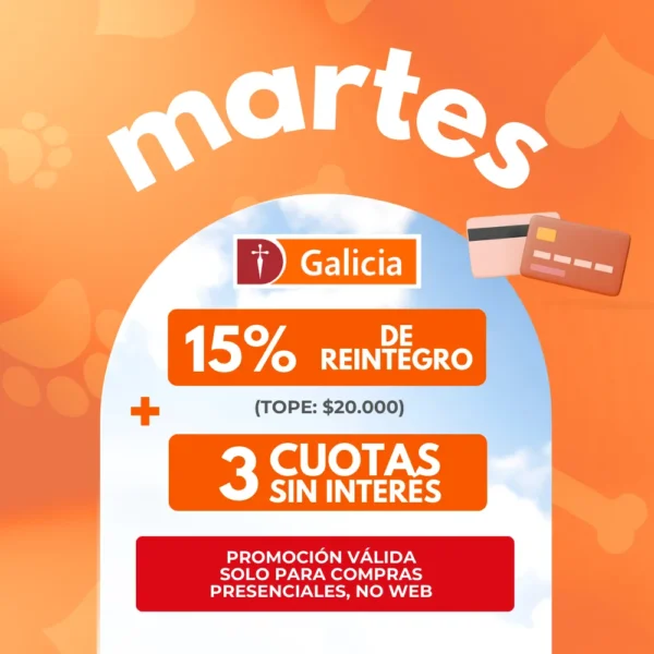 PETS CENTER Promociones Bancarias Banco Galicia Reintegro cuotas sin interés