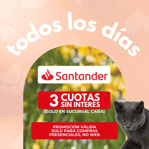 3 cuotas sin interés todos los días con banco Santander