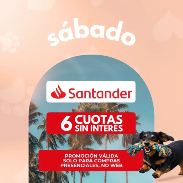 6 cuotas sin interés todos los sábados con banco Santander