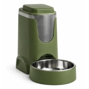 Bebedero Semi Automático Dispenser de Agua con Plato de Acero Inoxidable