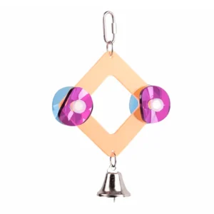 Juguete Colgante de Acrílico con Campana para Loro | 20 cm
