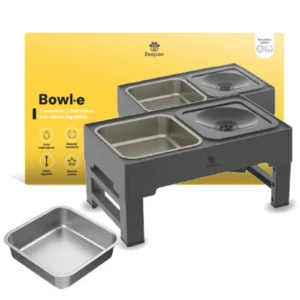 Comedero con Altura Ajustable Bowl-E | Con Bowl de Acero Inoxidable