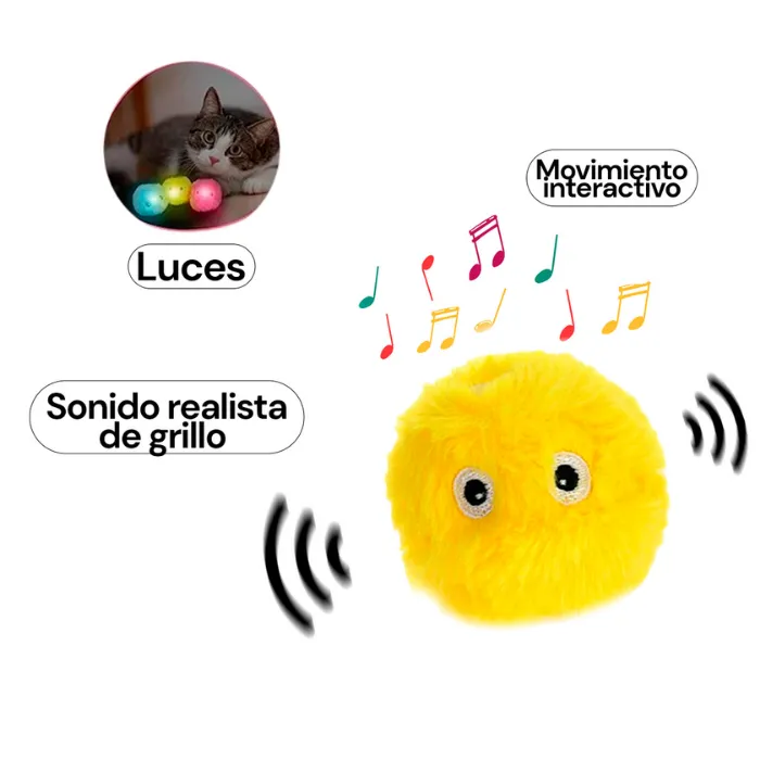 Pelota Peluche con Sonido y Luces Beepaw Crick-E | Amarillo