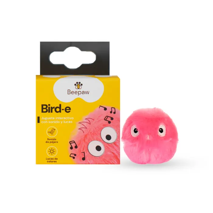 Pelota Peluche con Sonido y Luces Beepaw Bird-E | Rosa