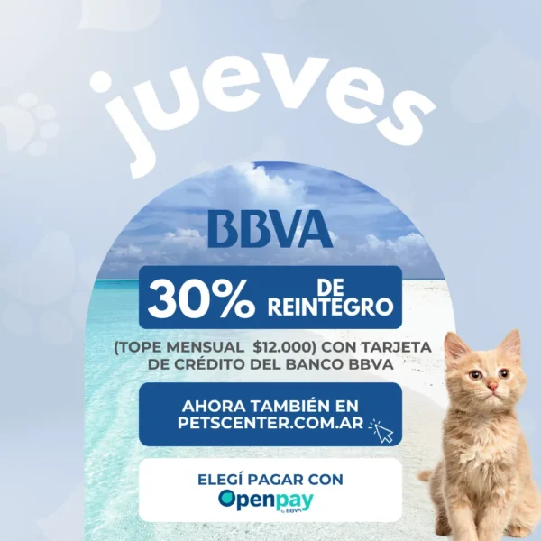 30% de reintegro con tope de $12.000 por mes con BBVA Openpay