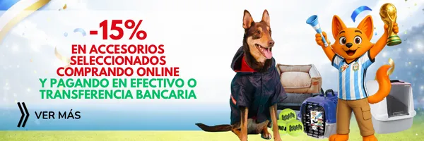 15% de descuento comprando online y pagando en efectivo o transferencia bancaria