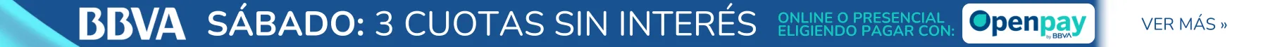 30% de reintegro martes y jueves y 3 cuotas sin interés viernes y sábados con BBVA online o presencial, eligiendo pagar con Openpay