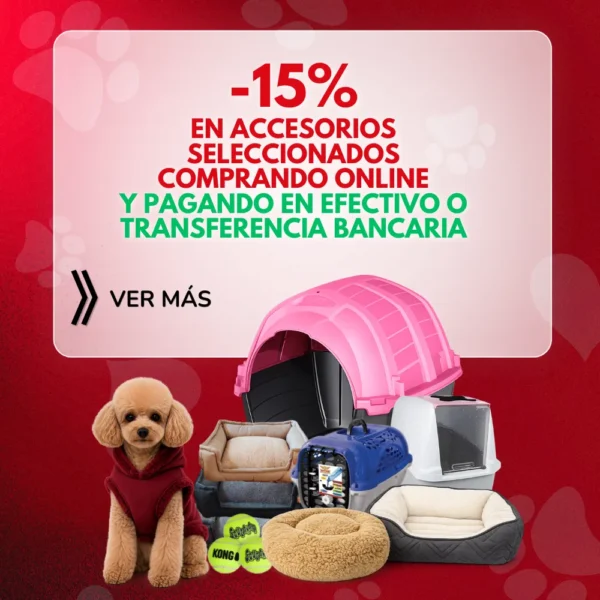 15% de descuento comprando online y pagando en efectivo o transferencia bancaria