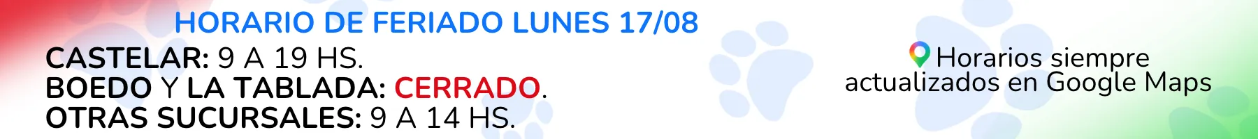 Feriado Lunes 17 de agosto