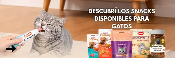 Snaks de gato disponibles en PETS CENTER