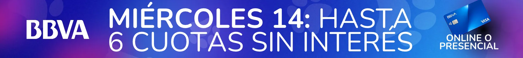 6 cuotas sin interés con BBVA